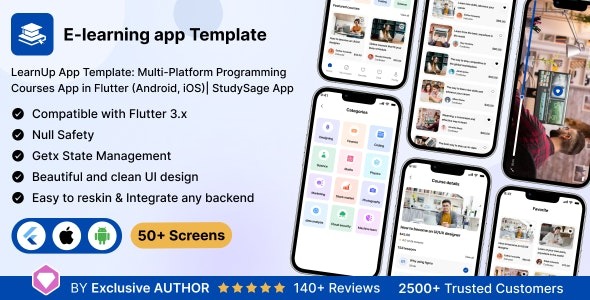 LearnUp UI App Template Multi-Platform Programming Courses in Flutter (Android