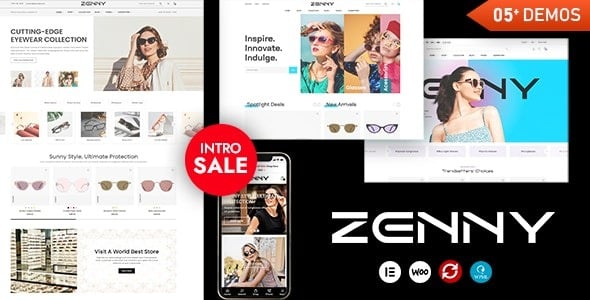 Zenny Eyewear & Glasses Elementor WooCommerce WordPress Theme