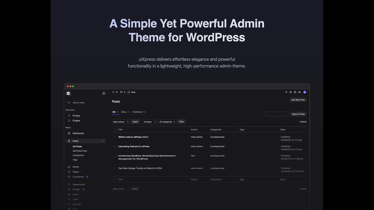 uiXpress - WordPress Plugin