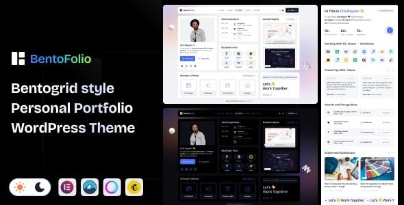 Bentofolio Personal Portfolio WordPress Theme