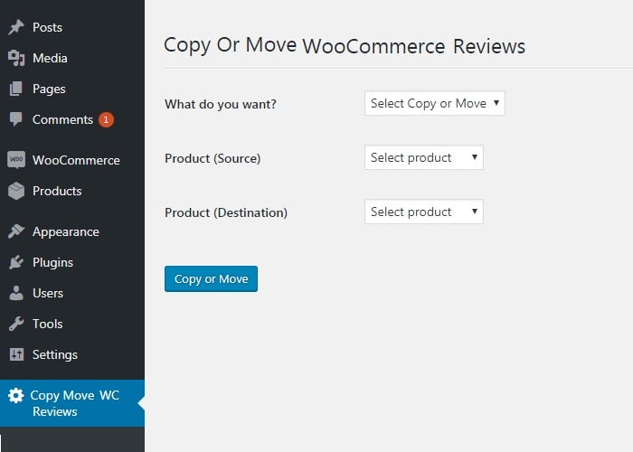 Copy or Move WooCommerce Reviews