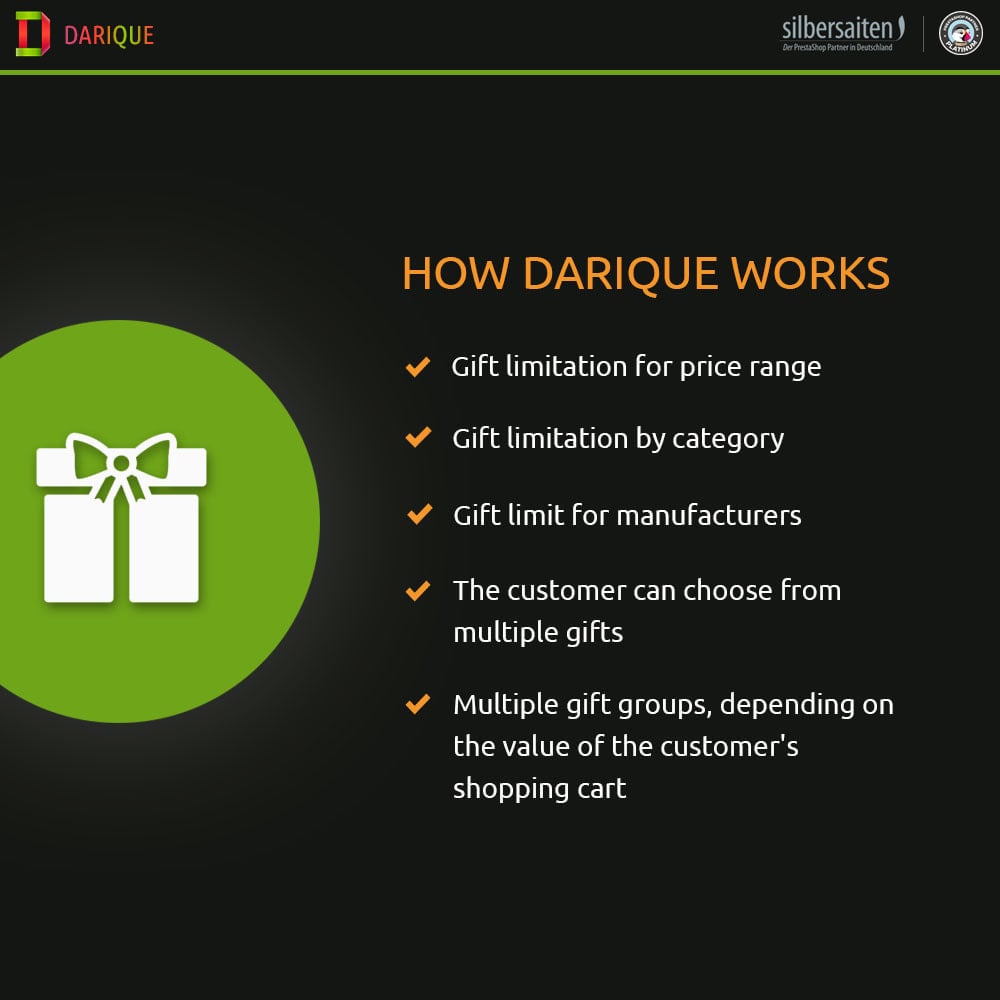 Darique - Gift Products on Order Displayed in your Cart Module