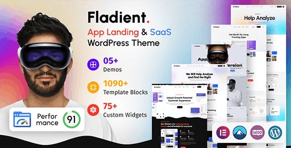 Fladient - App Landing Page & SaaS WordPress Theme