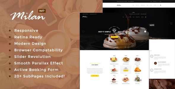 Milan - Restaurant WordPress theme