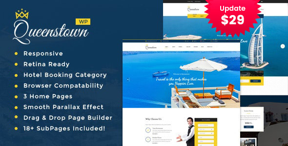 QueensTown - Resort and Hotel WordPress Theme