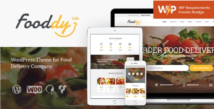 Fooddy - Food Ordering & Delivery WordPress Theme + Elementor + RTL