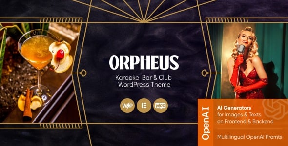 Orpheus Karaoke Bar & Club WordPress Elementor Theme