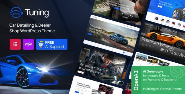 Tuning Car Detailing & Dealer Shop WordPress theme