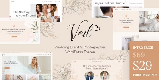 Veil - Wedding Event & Photographer WordPress Theme