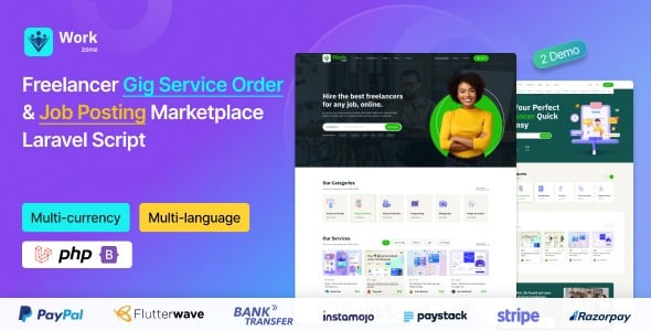 Workzone Freelancer Marketplace for Gig Service Order & Job Posting Laravel Script