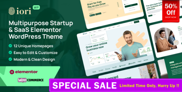 iori Multipurpose Startup & SaaS Software Technology Elementor WordPress Theme