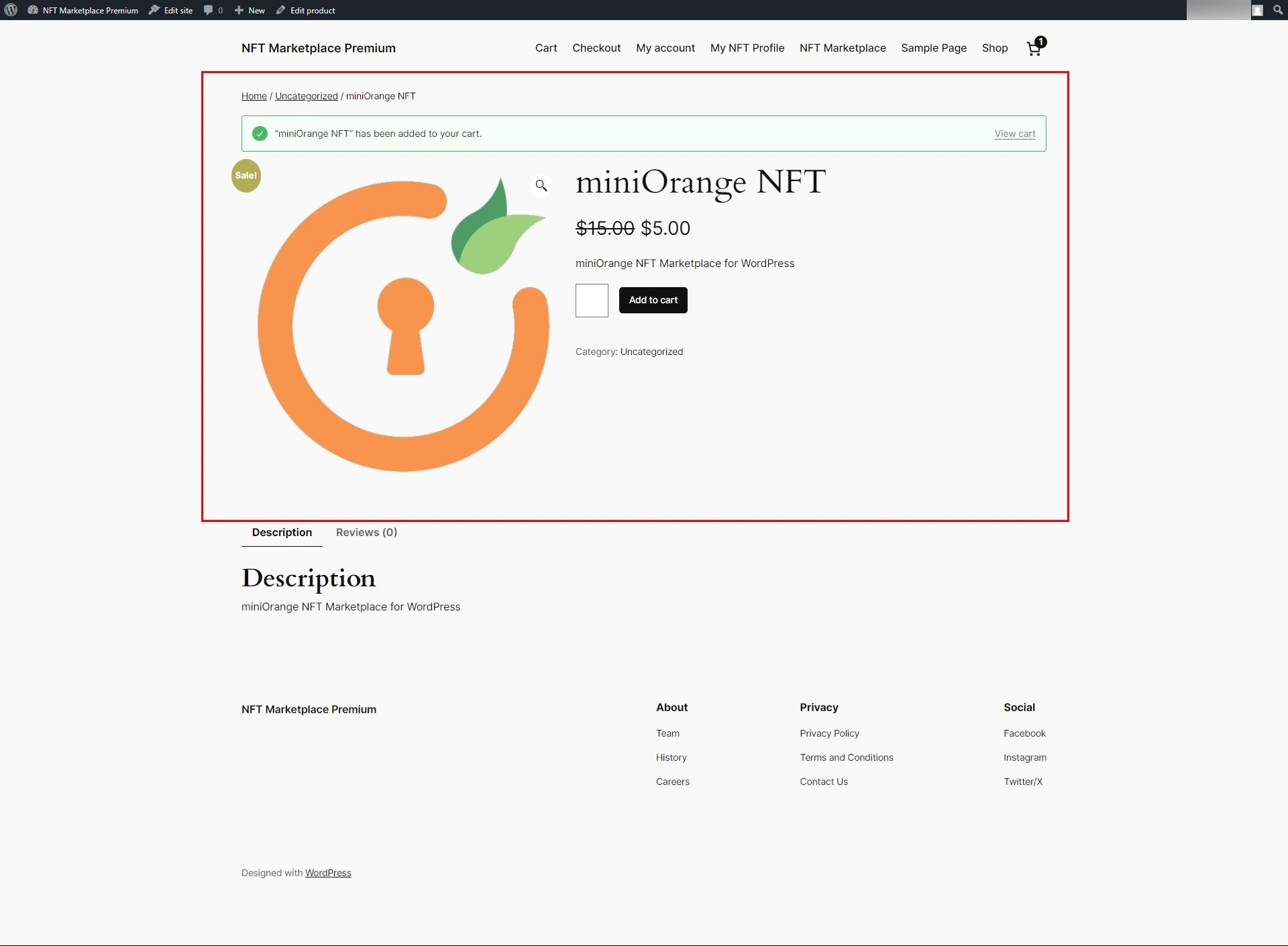 miniOrange NFT Marketplace Premium