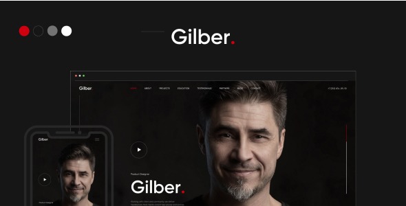 Gilber - Personal CV/Resume WordPress Theme