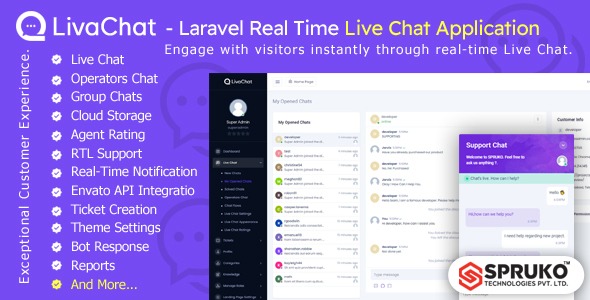 LivaChat - Laravel Real Time Live Chat Application