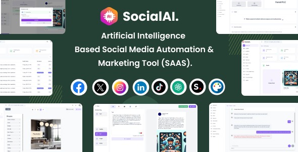 SocialAI - Artificial Intelligence Based Social Media Automation & Marketing Tool (SAAS)