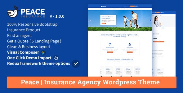 Peace - Insurance Agency WordPress Theme