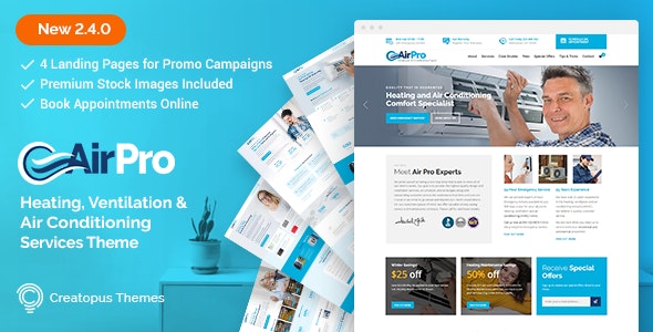 AirPro - Heating and Air conditioning WordPress Theme for Maintenance Services