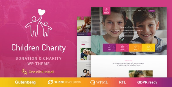 Children Charity - Nonprofit - NGO WordPress Theme with Donations