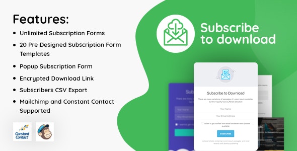 Subscribe to Download - An advanced subscription plugin for WordPress