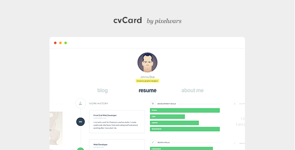 cvCard WP - Responsive vCard WordPress Theme Free